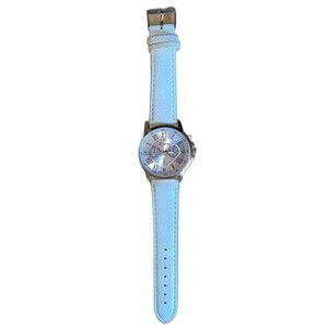 Geneva Platinum Quartz Women’s Watch Cream Colored Faux Leather Band White Face